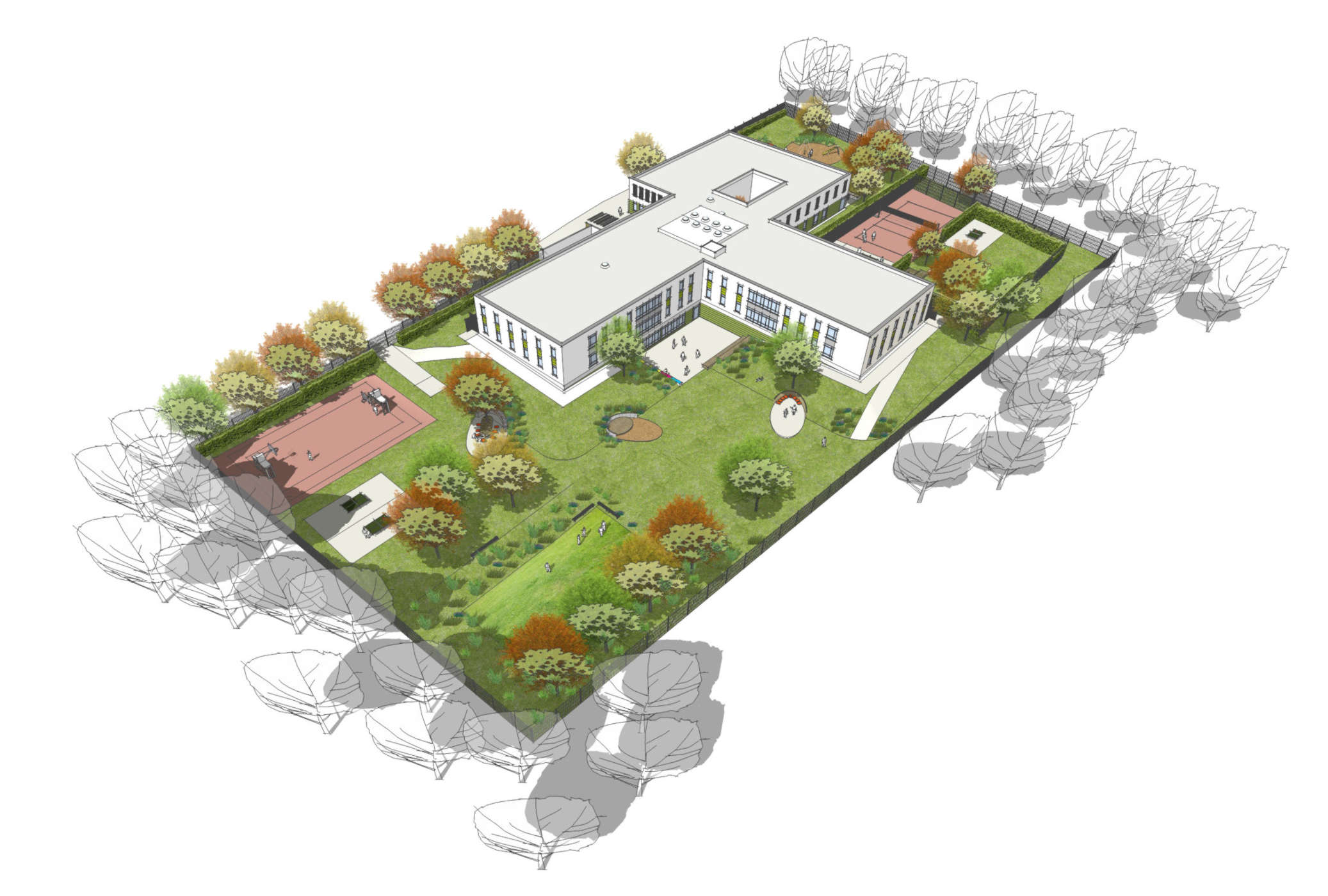 Offener Vollzug und Neubau Freistundenhof für JVA Chemnitz, Visualisierung