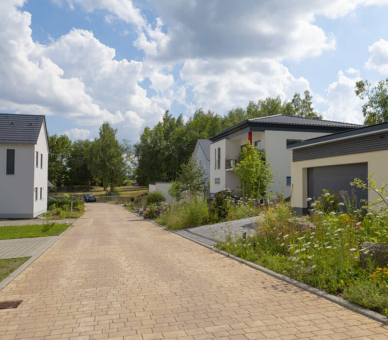 Straße in einem Wohngebiet, Bebauungsplan Chemnitz-Ebersdorf