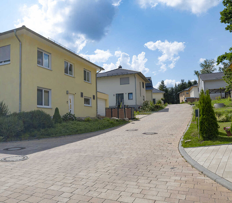 Straße in einem Wohngebiet, Bebauungsplan Chemnitz-Ebersdorf