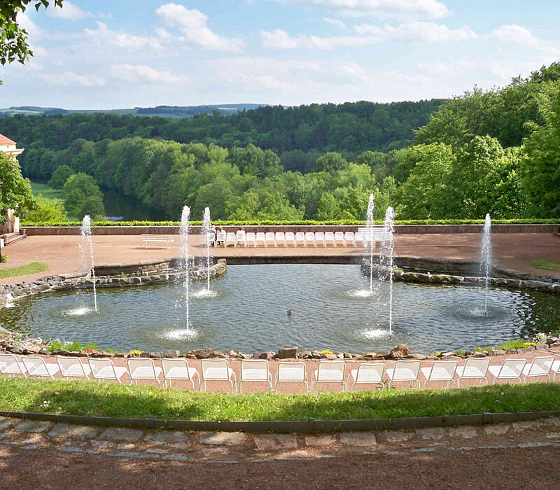 Barocker Schlosspark Lichtenwalde, Brunnen Sieben 7 Künste