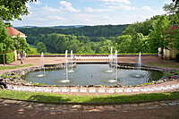 Barocker Schlosspark Lichtenwalde, Brunnen Sieben 7 Künste