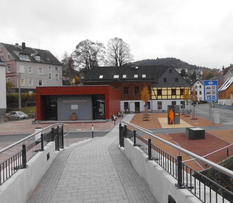 Gemeinsame Mitte für die deutsch-tschechische Grenzstadt Bärenstein-Vejprty, grenzüberschreitende Brücke