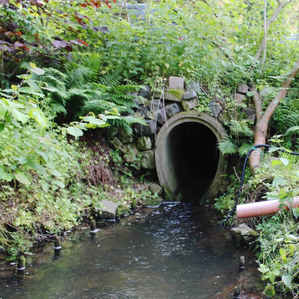 Bachnaturierung Ebersdorf Chemnitz - Bachlauf mit Tunnel