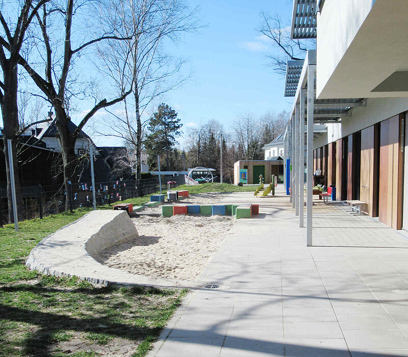 Kita Glösa Chemnitz, Sandkasten und Terrasse