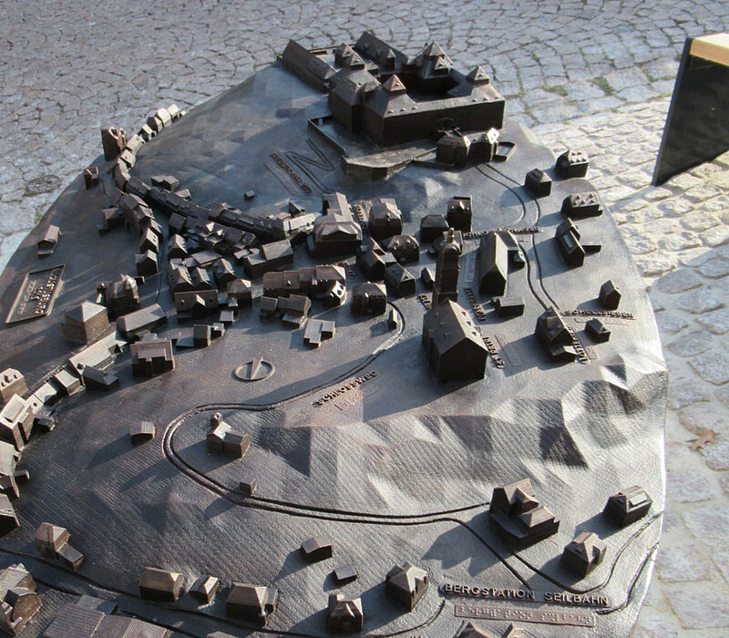 Hörgeschichten und Stadtmodell für den historischen Marktplatz - Augustusburg - Modell Nahansicht
