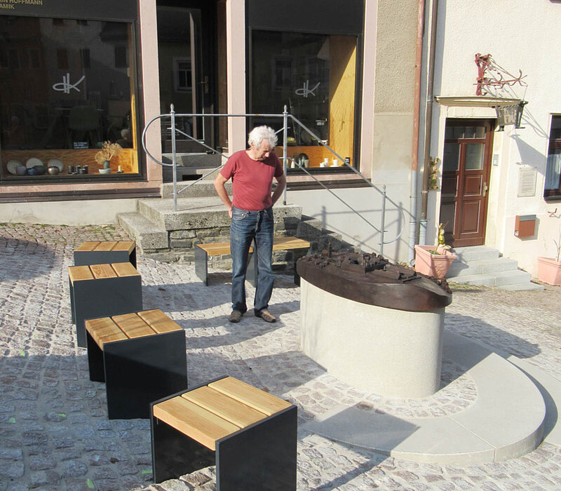 Hörgeschichten und Stadtmodell für den historischen Marktplatz - Augustusburg - Modell mit Sitzflächen