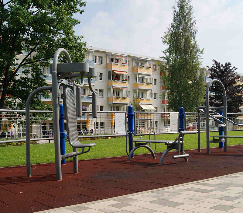 Wohngebietspark CAWG Chemnitz, Sportgeräte Calisthenics