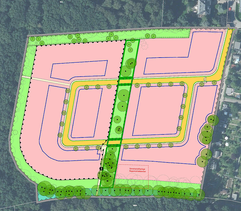 Planzeichnung reduziert, Bebauungsplan Max-Planck-Straße Chemnitz